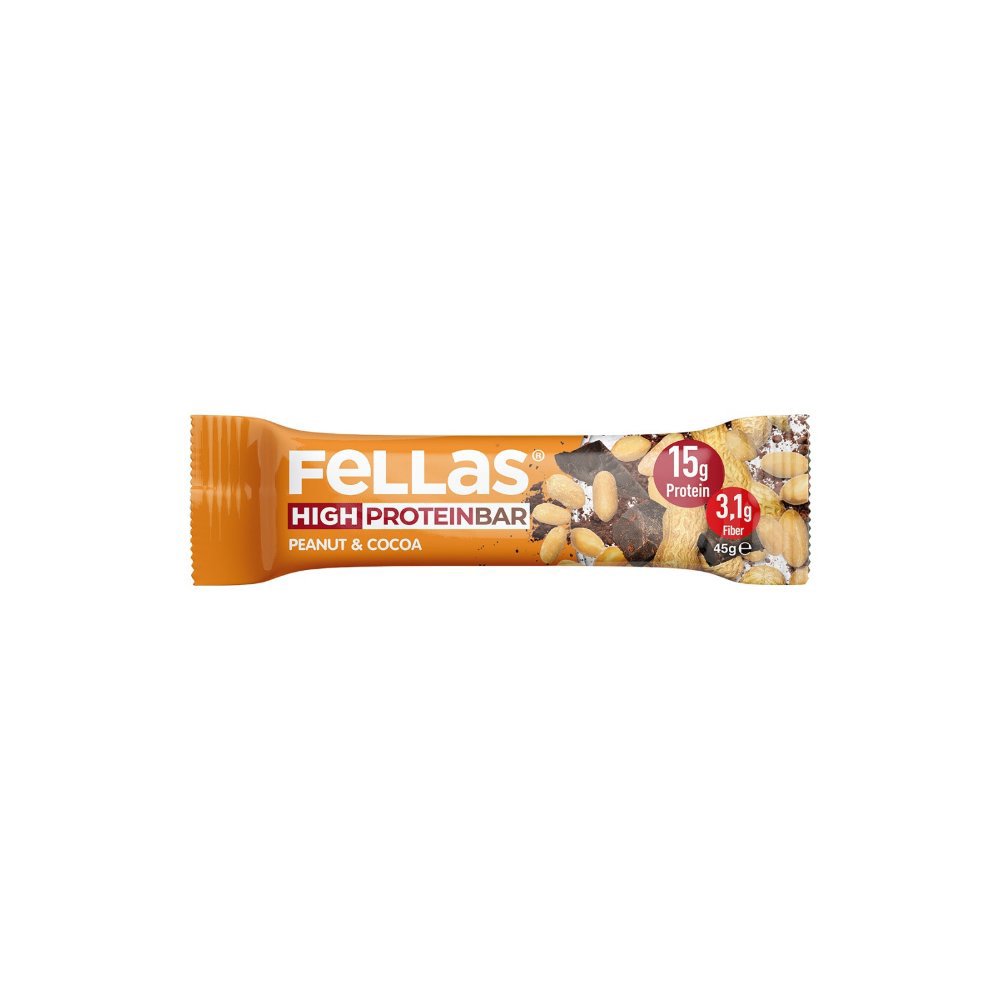 Fellas Yüksek Protein Bar Yer Fıstığı ve Kakao 45gr