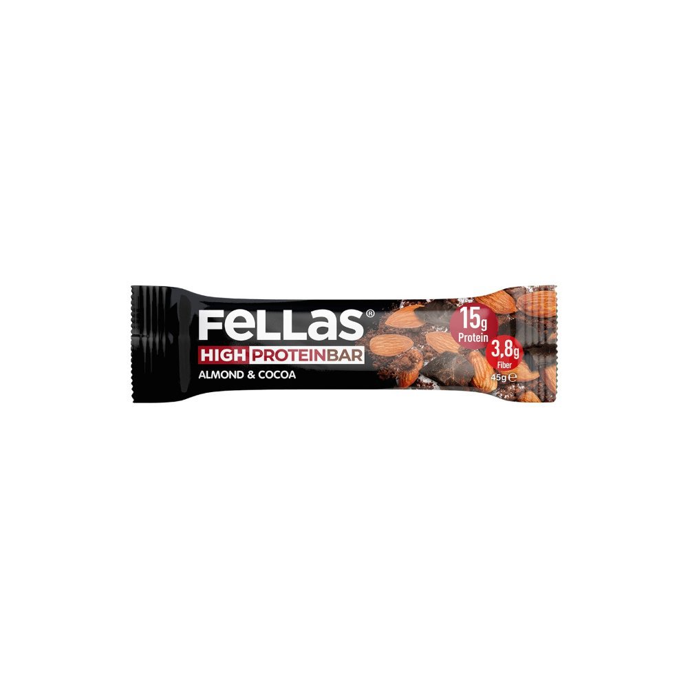 Fellas Yüksek Protein Bar Badem ve Kakao 45gr