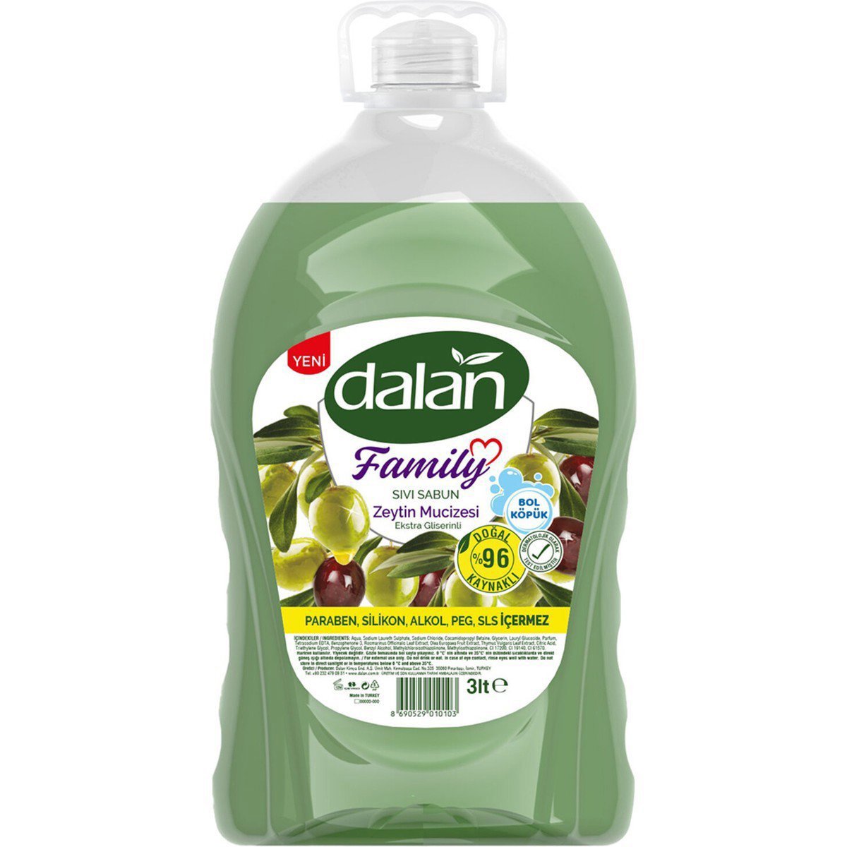 Dalan Family Sıvı Sabun 3L Zeytin