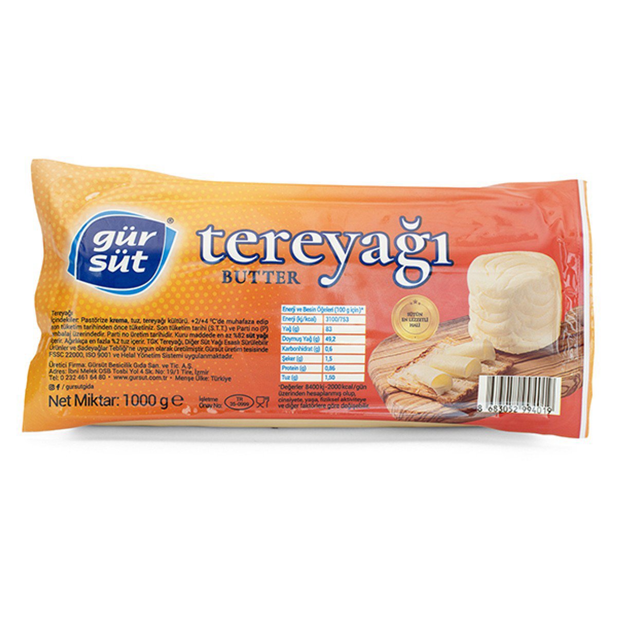 Gürsüt Tereyağ Rulo 1kg