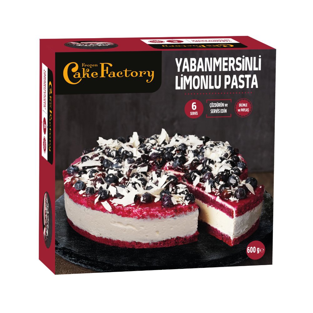 2F FROZEN CAKE FACTORY YABAN MERSİNLİ LİMONLU 600gr (x6)