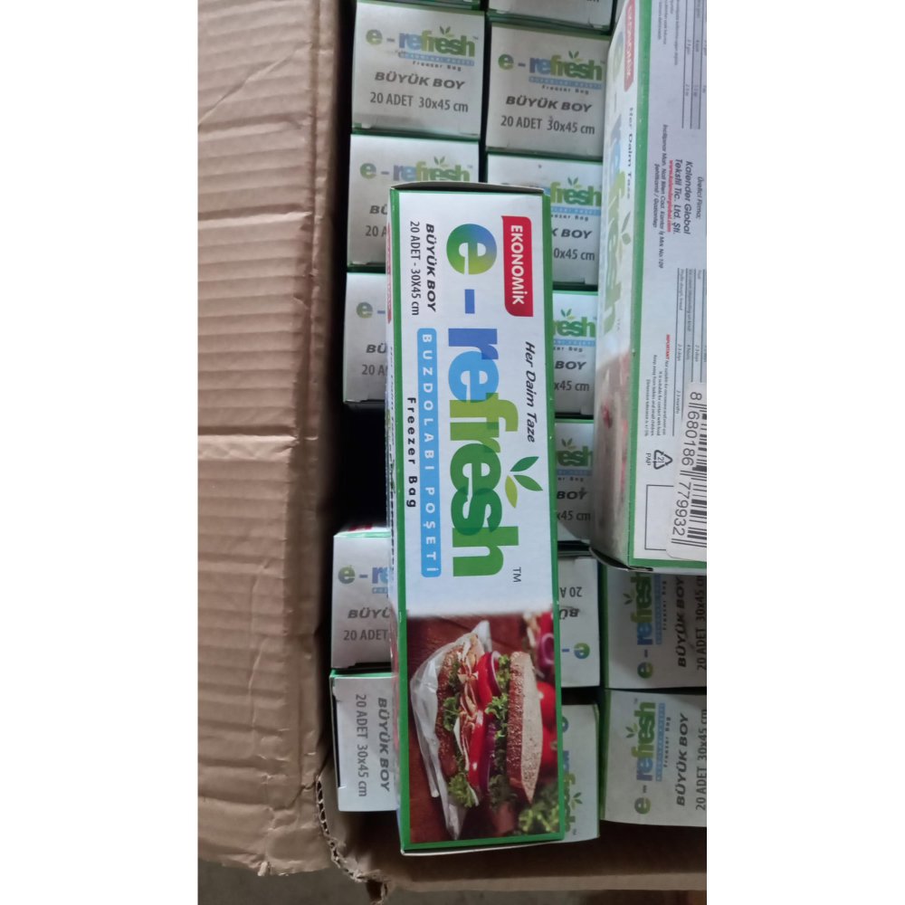E-Refresh Buzdolabı Poşeti 30x45 Büyük 15 Poşet