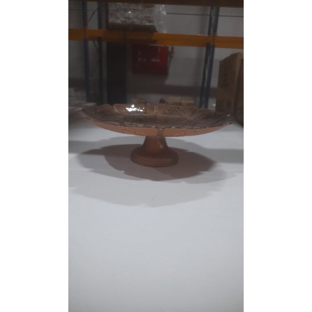 Naturak Ayaklı Cam Sunumluk Palermo Boyalı 33cm