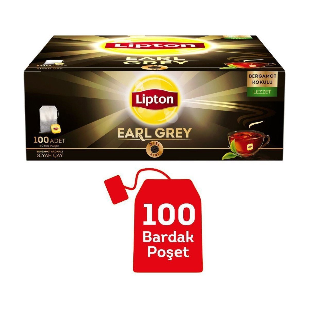 Lipton Bardak Poşet Çay 100'lü Earl Grey
