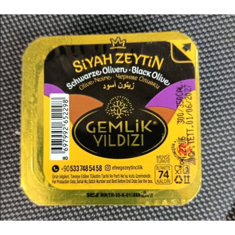 Lezzet Gemlik Yıldızı Piknik Siyah Zeytin 20g