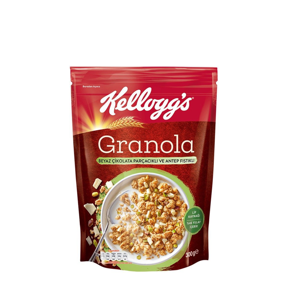 Kellogg's Granola Beyaz Çikolatalı & Antep Fıstıklı 300gr