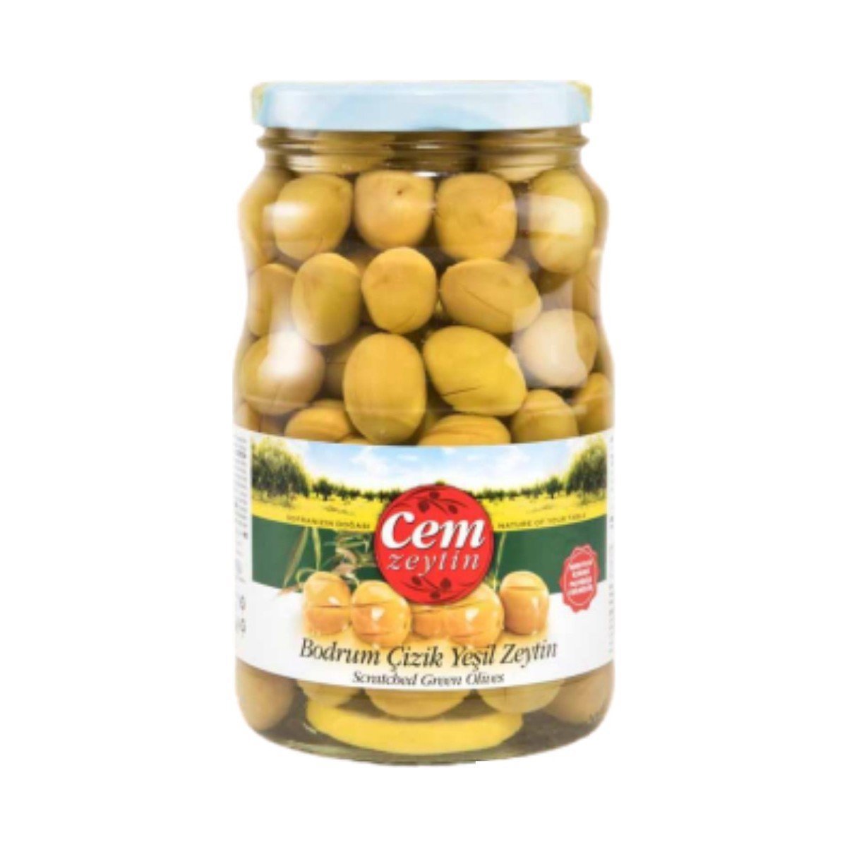 Cem 1kg Doğal Yeşil Çizik Zeytin