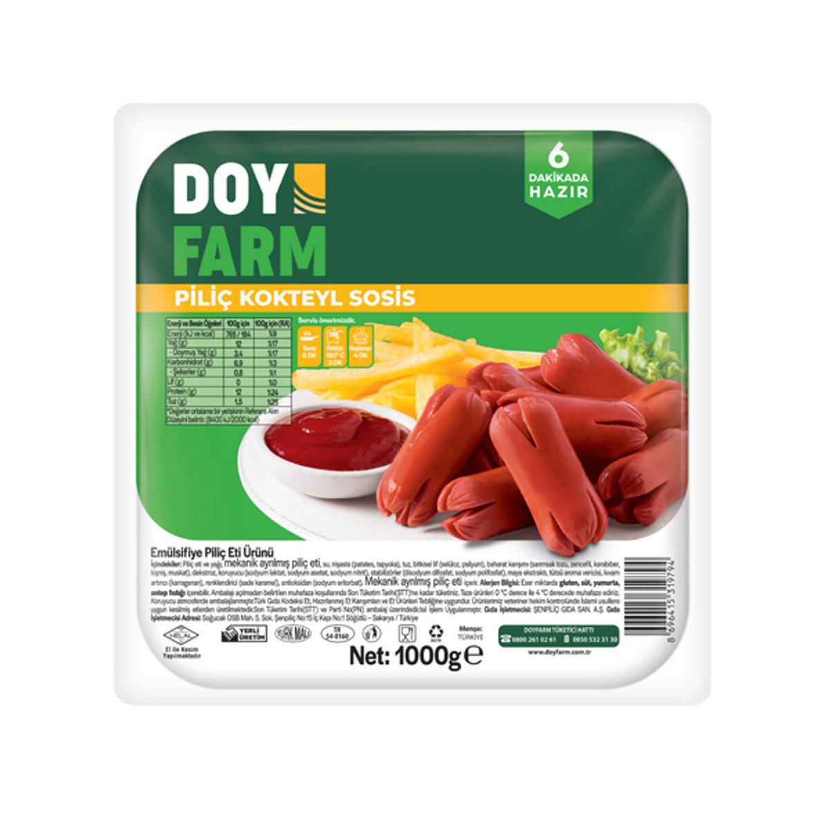 Doyfarm Sosis Kokteyl 1kg (Doyfarm)