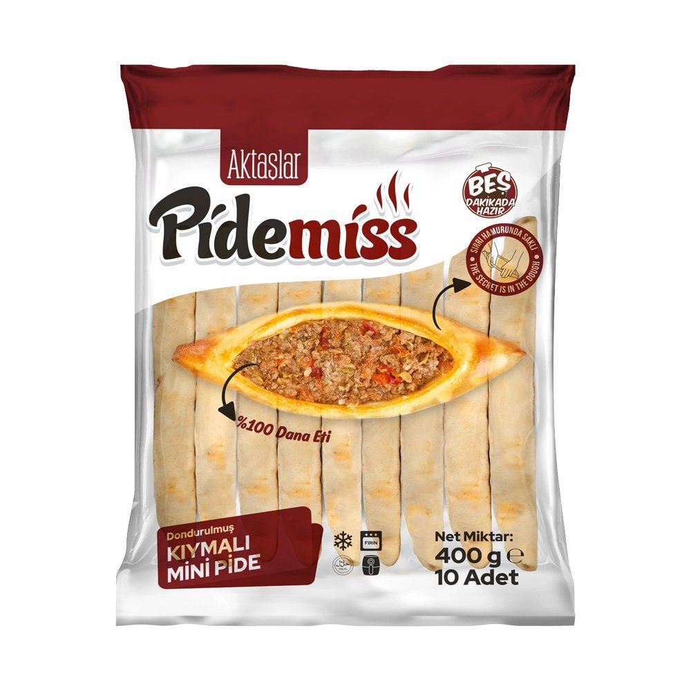Aktaşlar Pidemiss Dondurulmuş Kıymalı Mini Pide 10*40 Gr