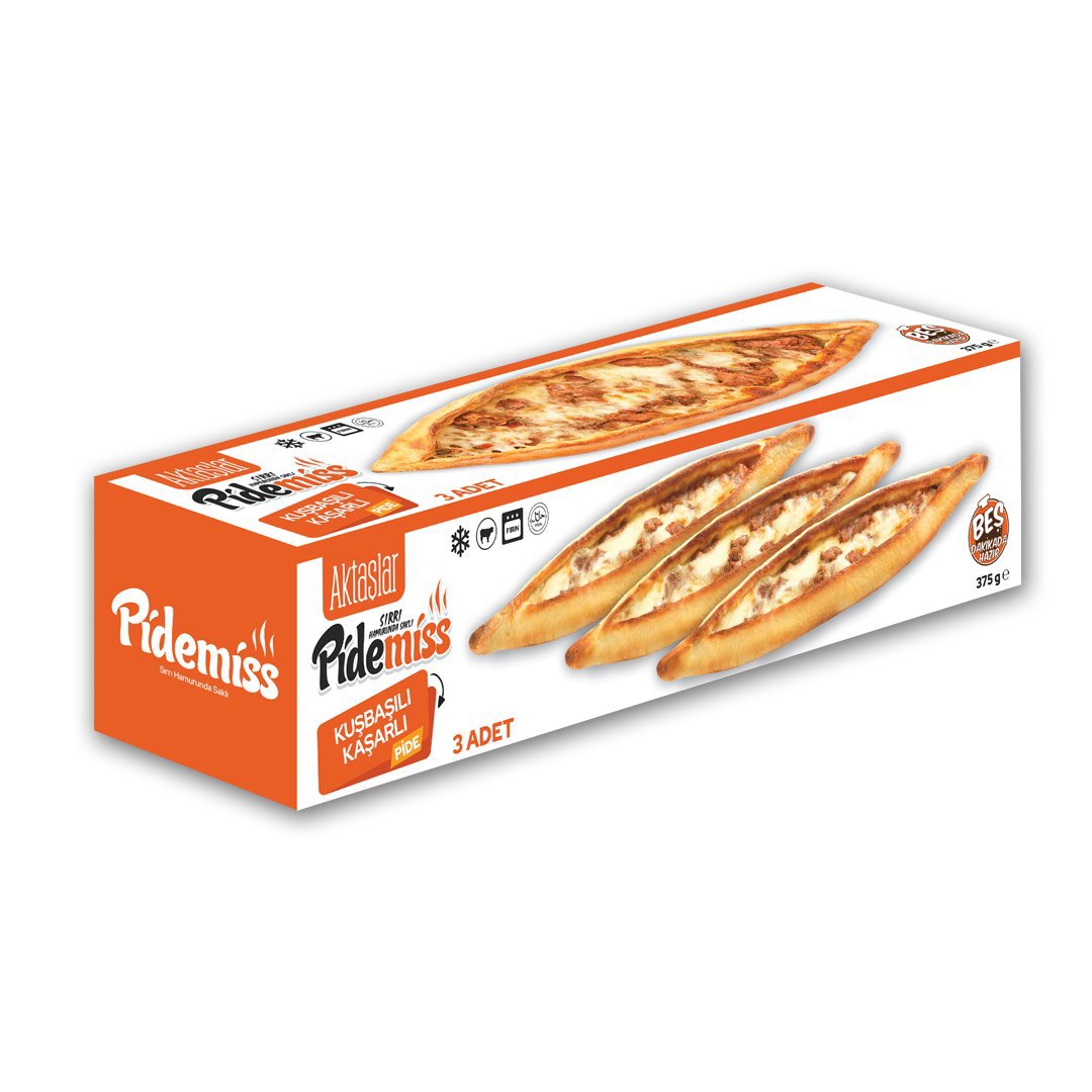 Aktaşlar Pidemiss Dondurulmuş Kuşbaşılı Kaşarlı Pide 3*125 Gr