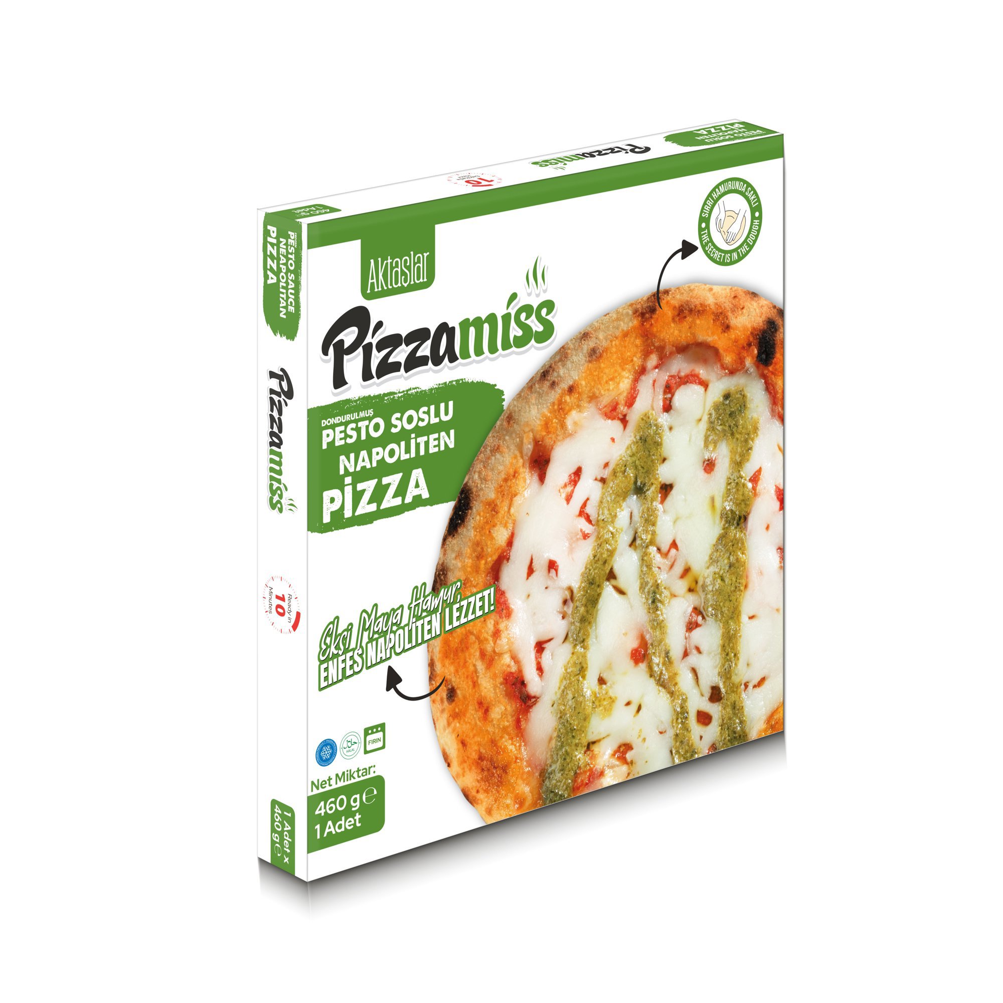Aktaşlar Pizzamiss Pesto Soslu Napoliten Pizza 460 Gr