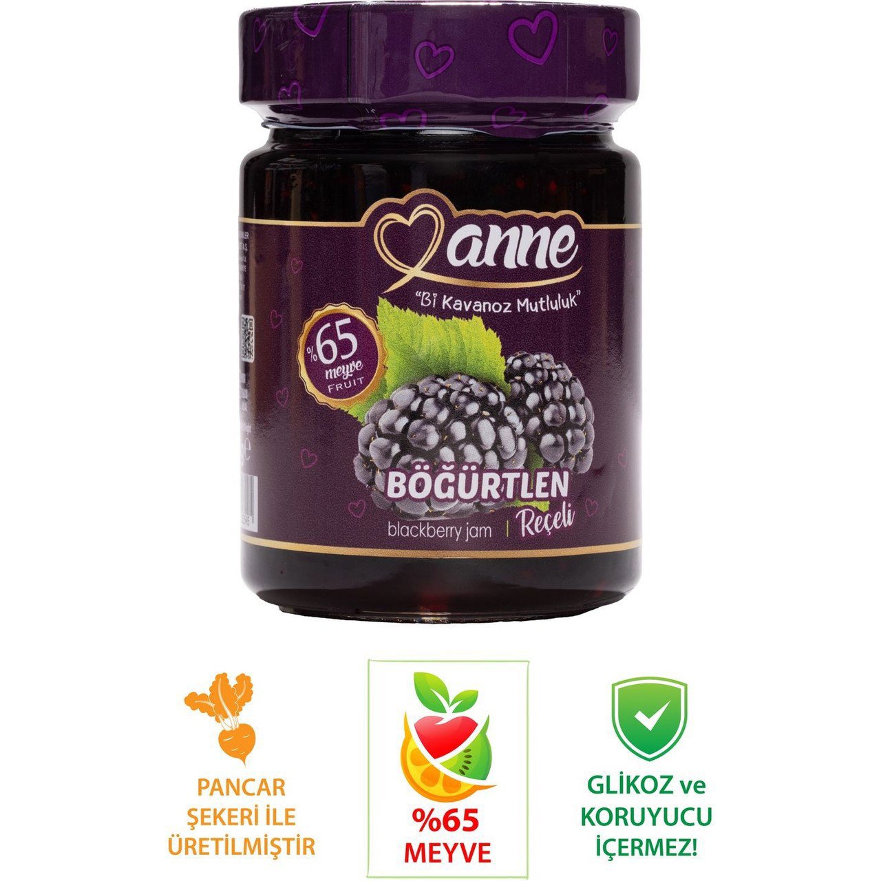 Anne Cam Kavanoz Böğürtlen Reçeli 400g