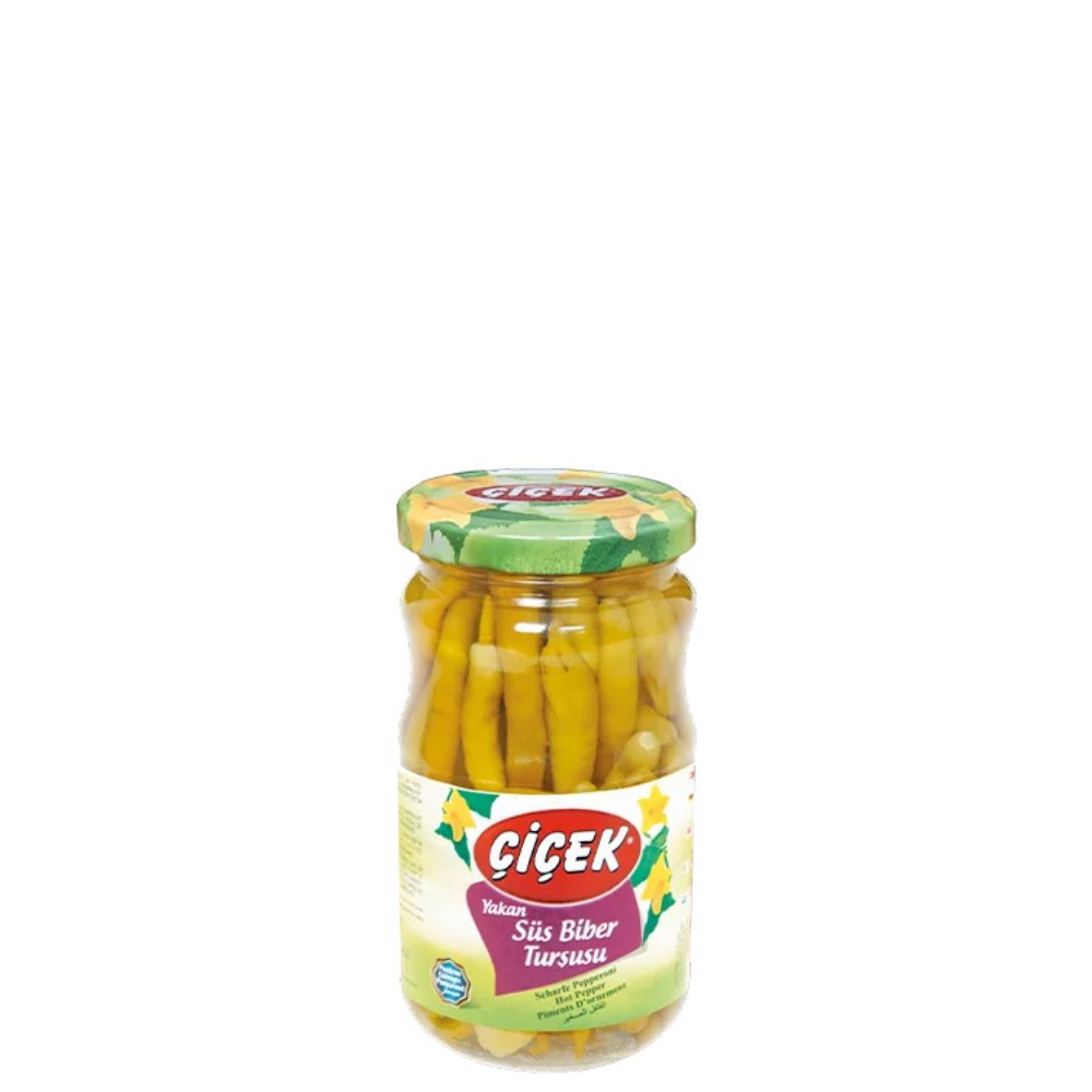 Çiçek Yakan Biber Turşusu Cam Kavanoz 370cc Süzme:150gr