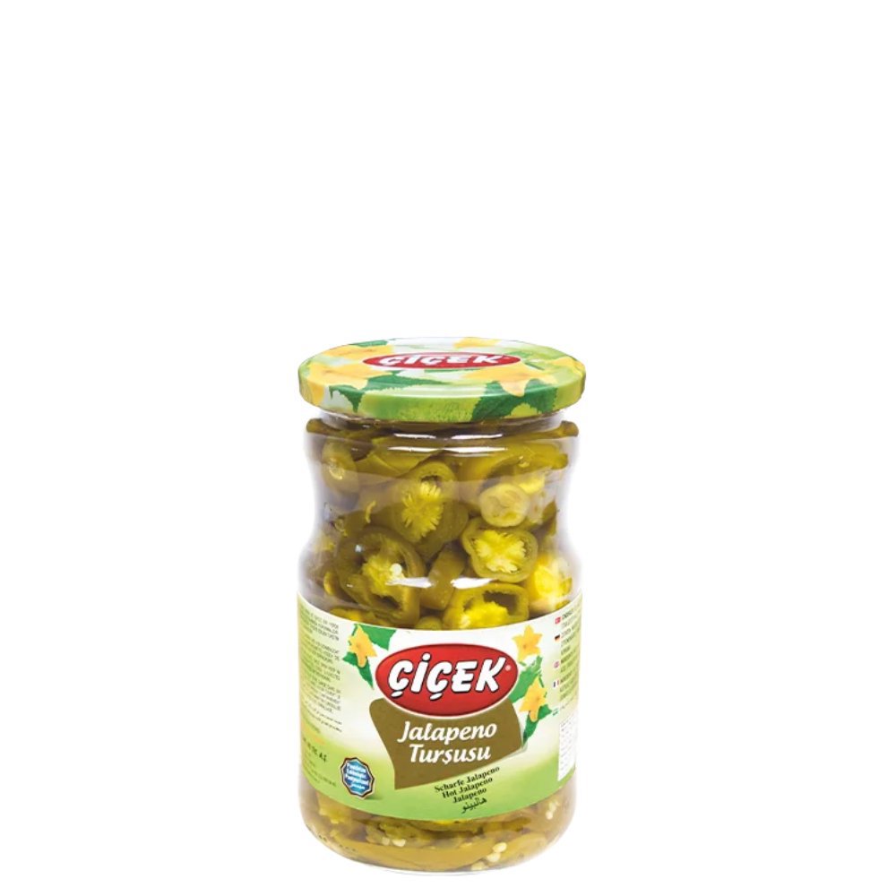 Çiçek Jalapeno Biber Turşusu Cam Kavanoz 720cc Süzme:310gr
