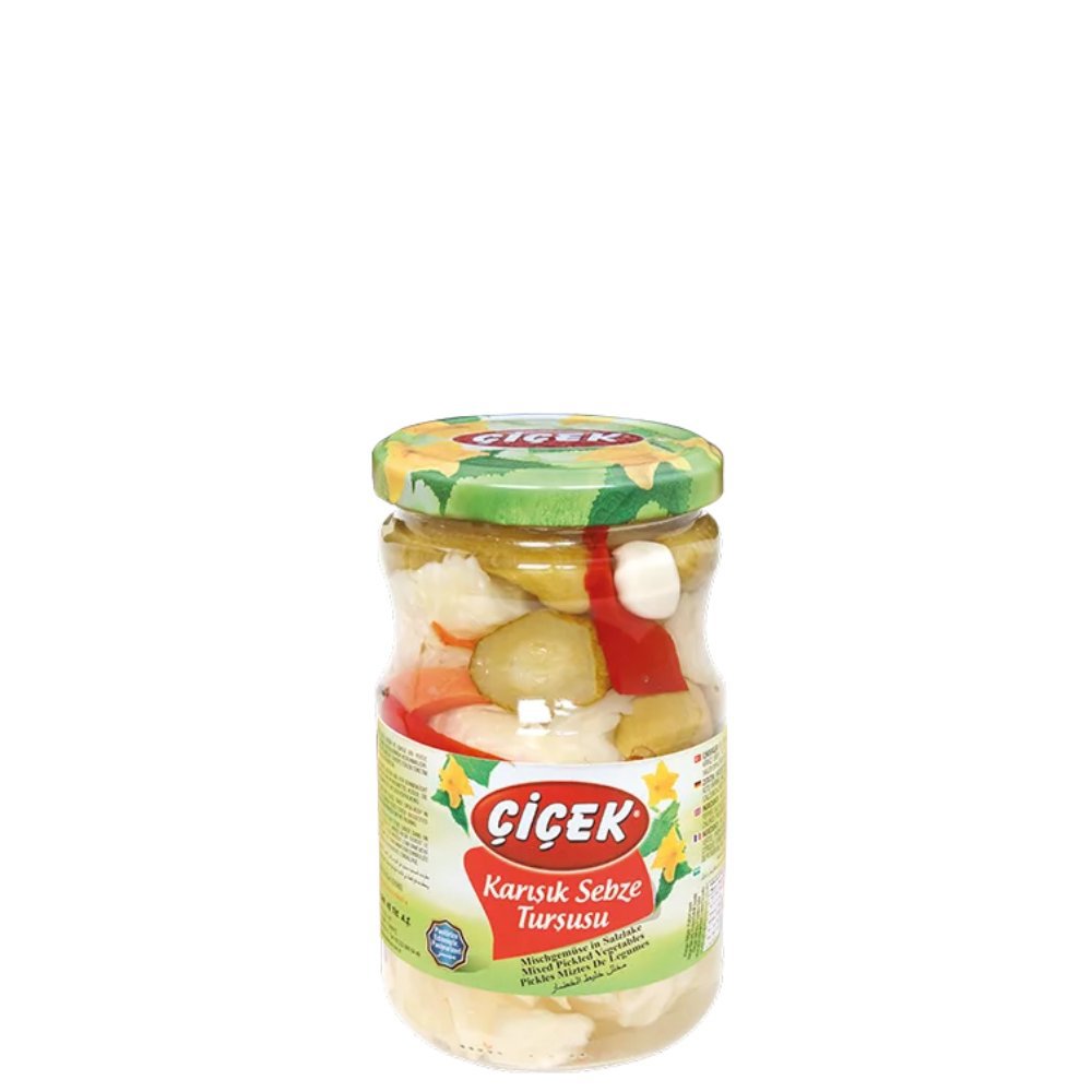 Çiçek Türlü(Karışık) Turşu Cam Kavanoz 720cc Süzme:360gr