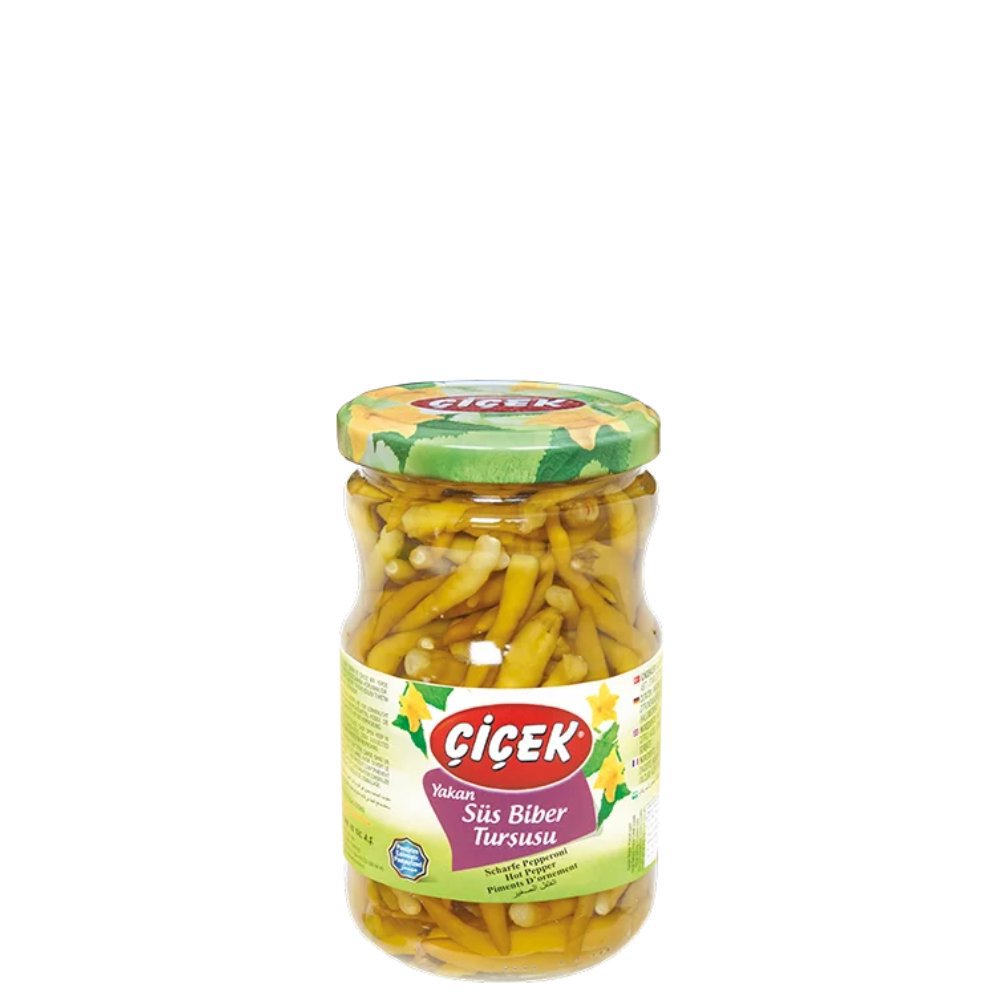 Çiçek Yakan Biber Turşusu Cam Kavanoz 720cc Süzme:300gr