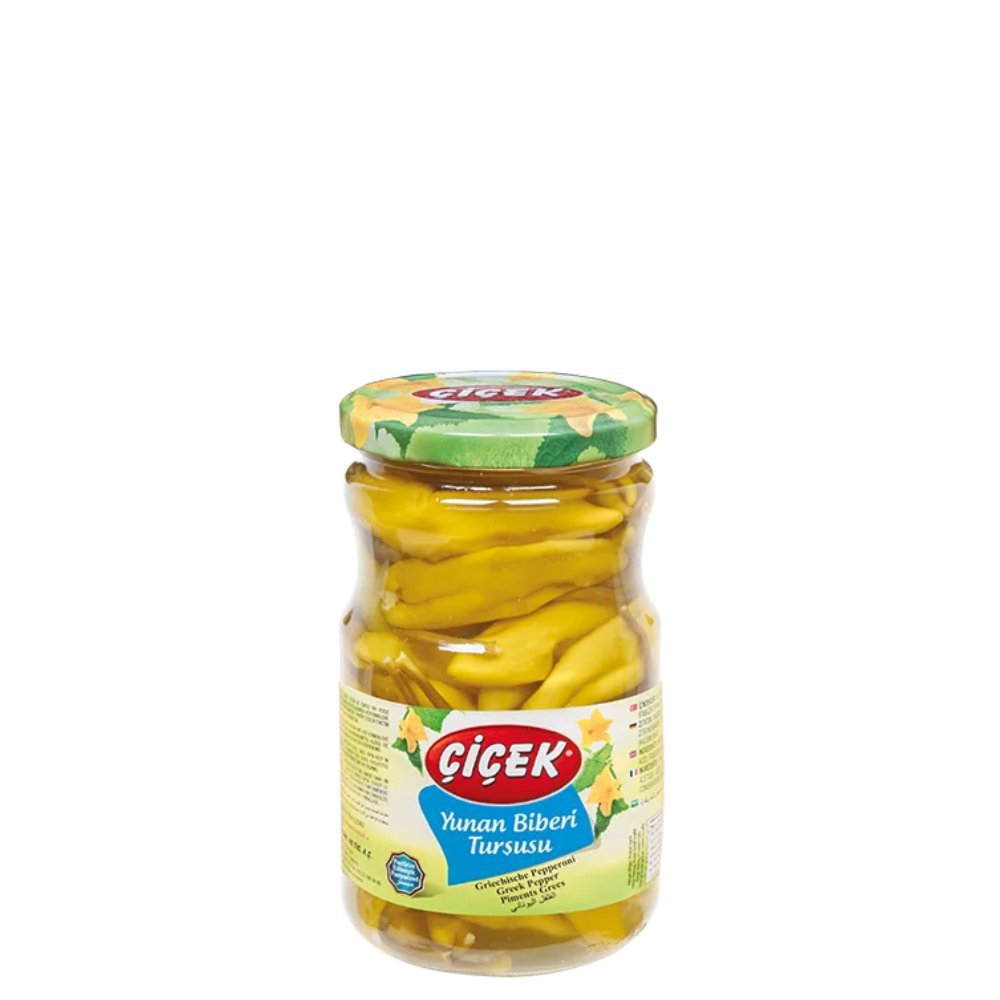 Çiçek Yunan (Makedon) Biber Turşusu Cam Kavanoz 720cc Süzme:260gr