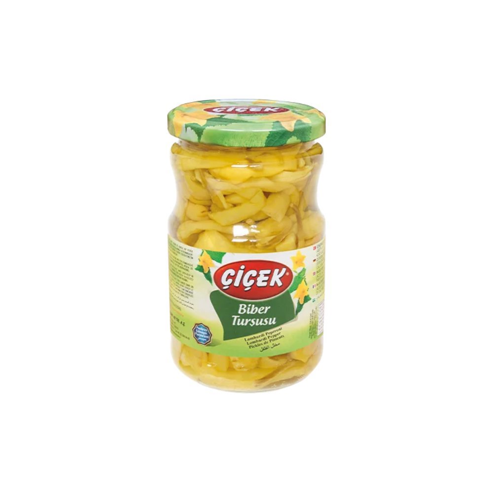 Çiçek Lombardi Tatlı Biber Turşusu Cam Kavanoz 720cc Süzme:260gr
