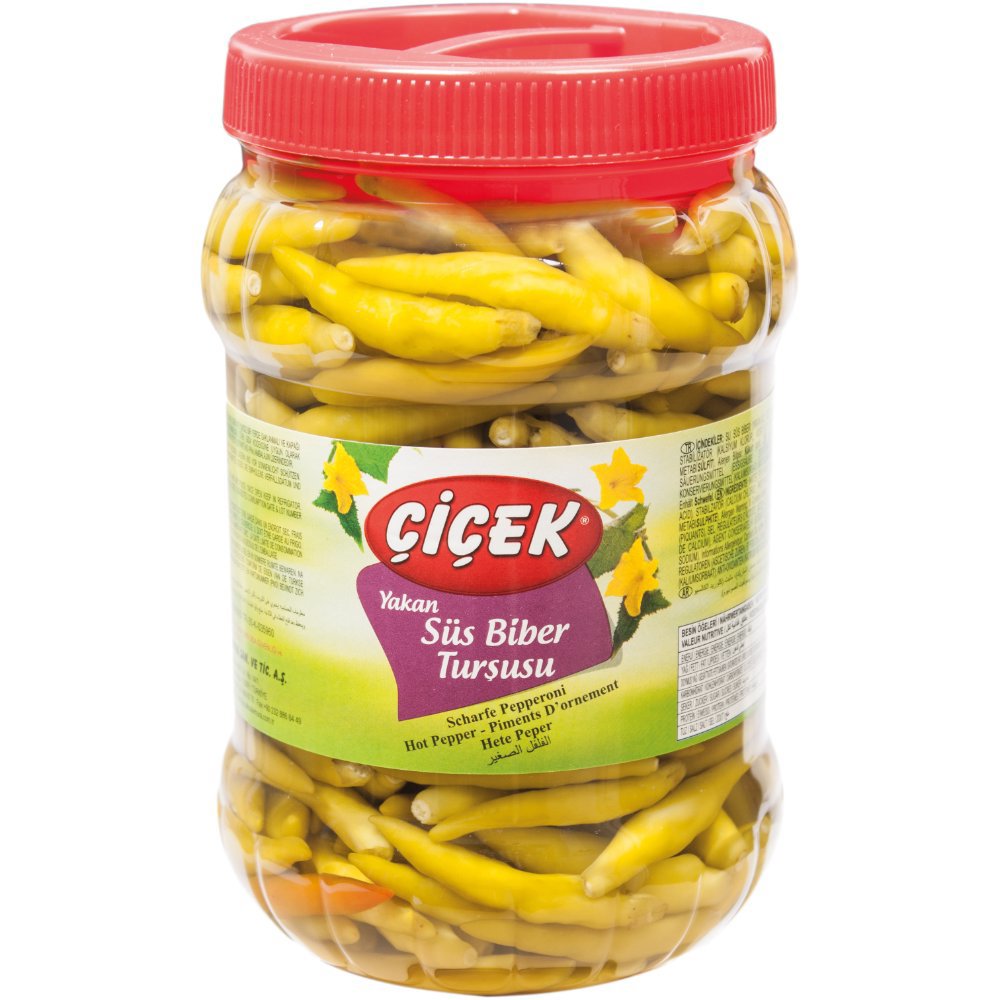 Çiçek Yakan Biber Turşusu Pet Şişe 1500cc Süzme:600gr