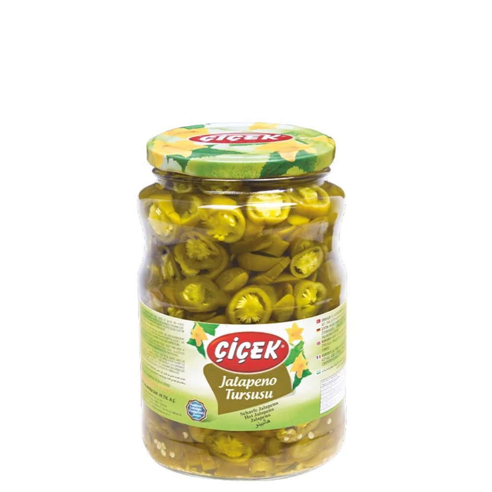 Çiçek Jalapeno Biber Turşusu Cam Kavanoz 1700cc Süzme:750gr