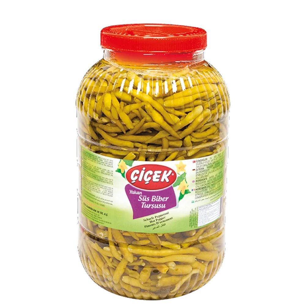 Çiçek Yakan Biber Turşusu Pet Şişe 5kg Süzme:2kg