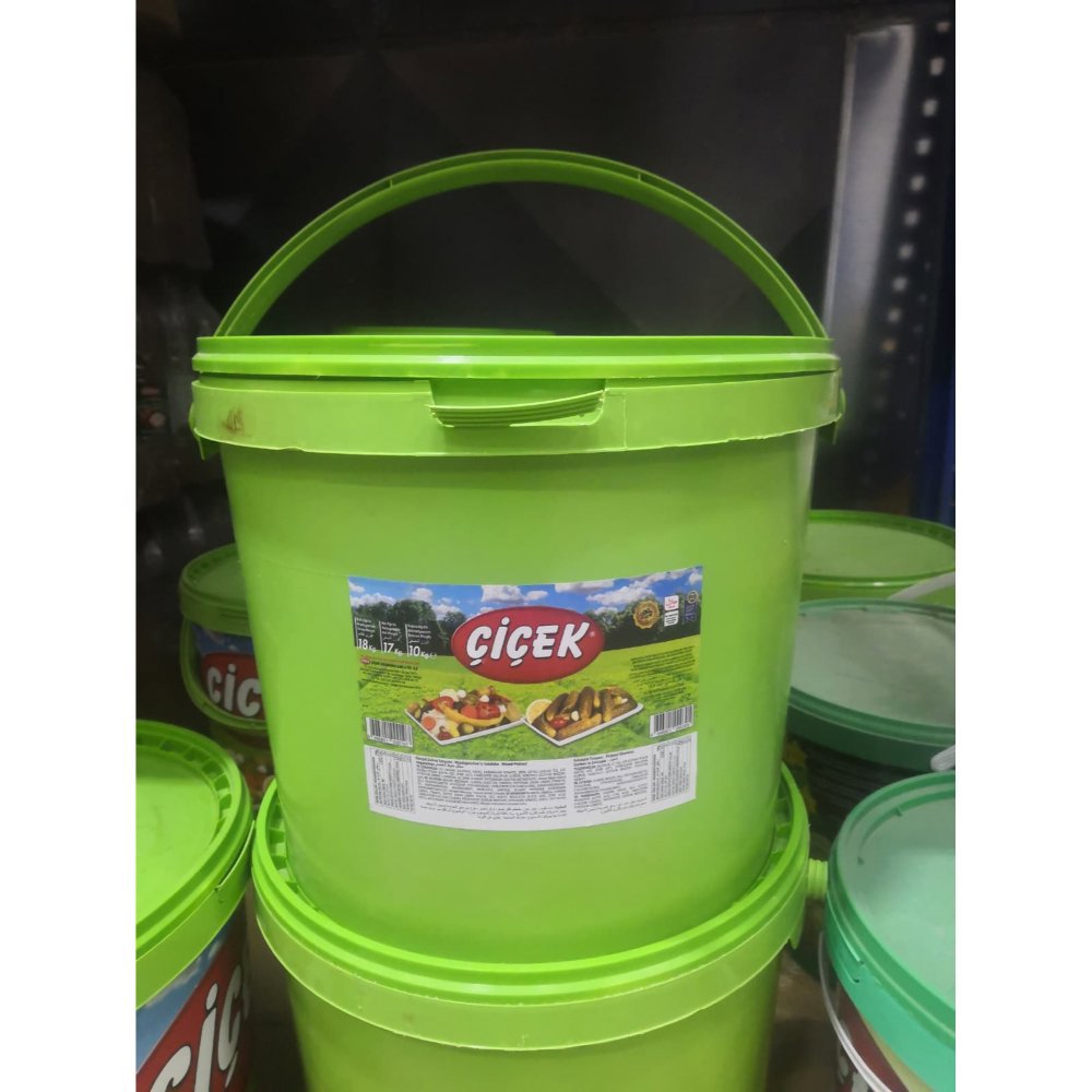 Çiçek Yakan Biber Turşusu Kova 10kg Süzme:5kg