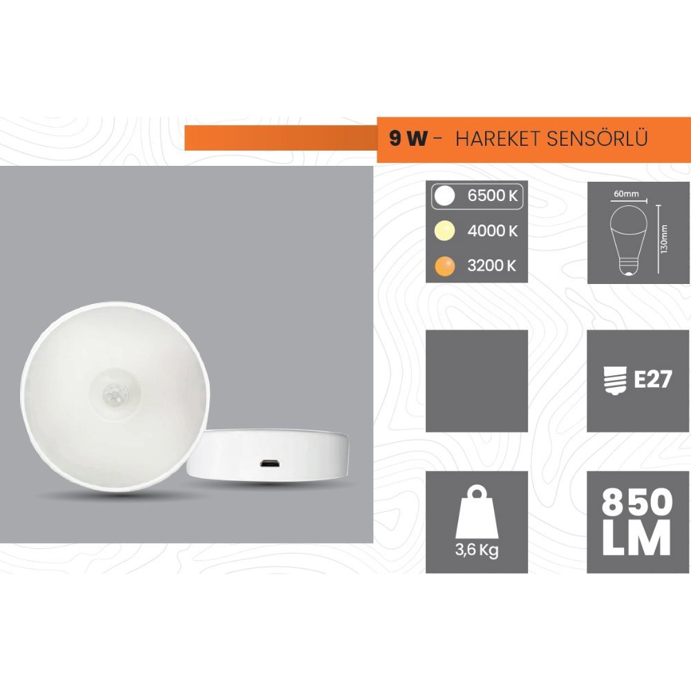 CM Led Portable Sensörlü Çalışma Lambası