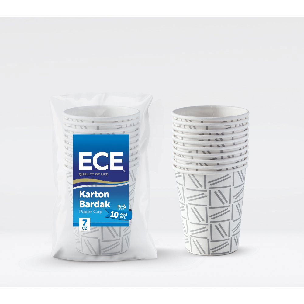 ECE KAĞIT BARDAK 7 Oz 3,8gr 10'lu (x30) PL:77