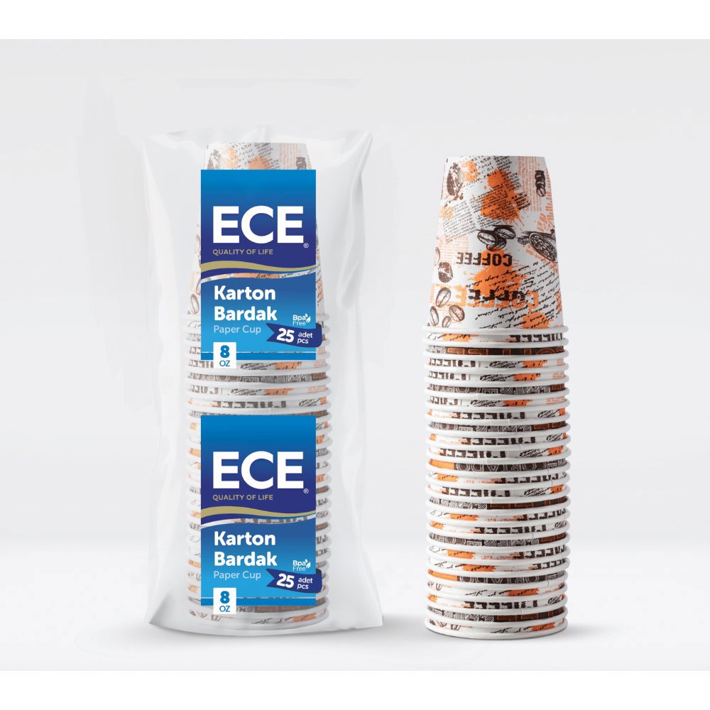 ECE KAĞIT BARDAK 8 Oz 25'li (x30) PL:36