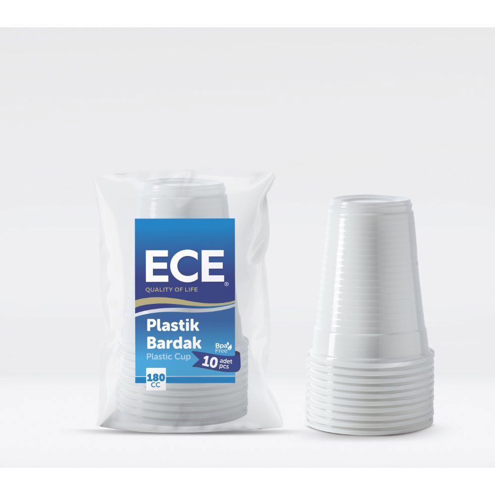 ECE PLASTİK BARDAK ŞEFFAF 180cc 1,7gr 10'lu (x36) PL:104