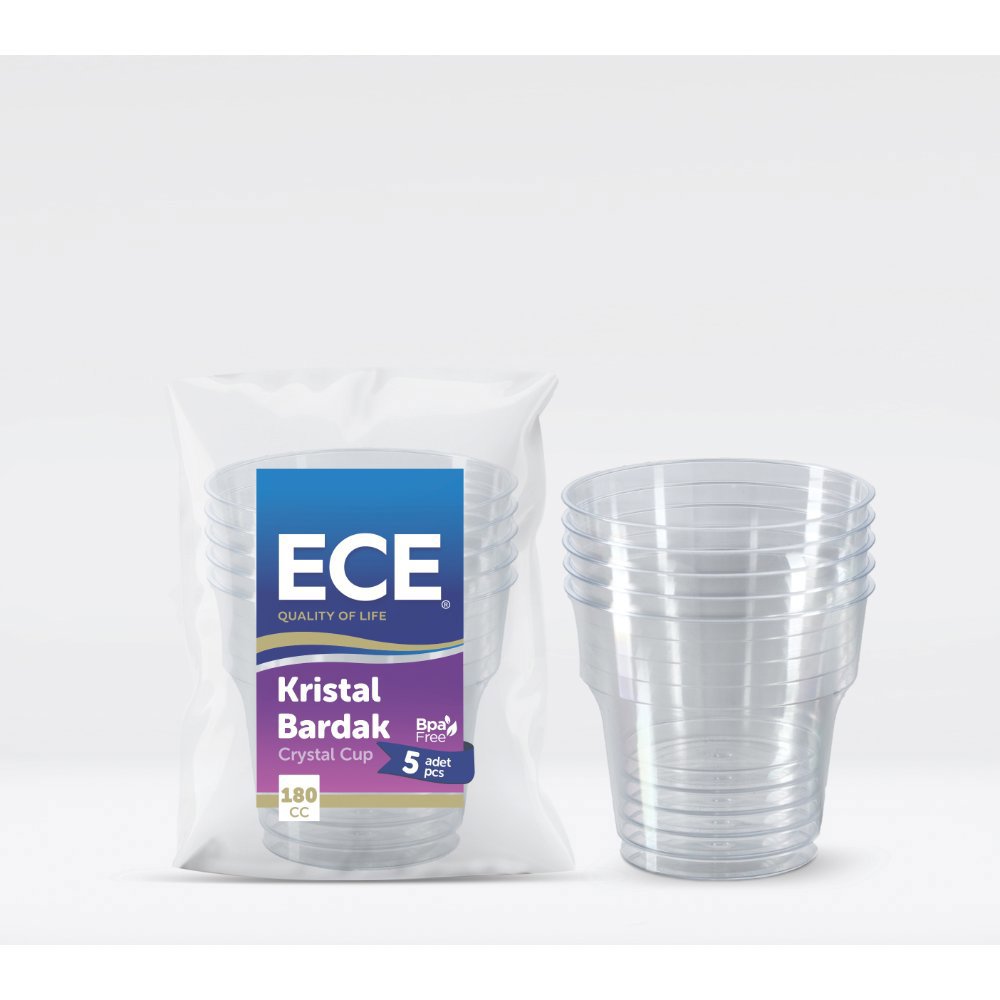 ECE KRİSTAL BARDAK ŞEFFAF 180cc 5'li (x60) PL:60