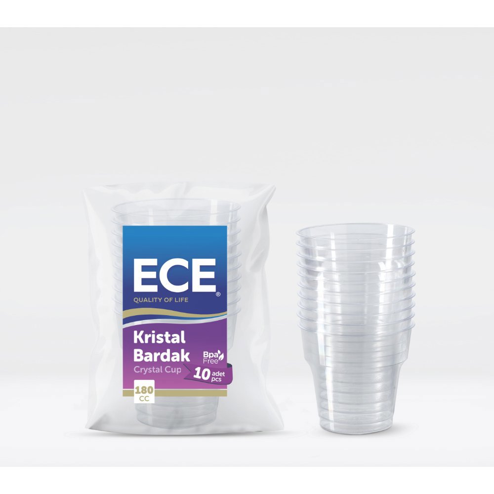 ECE KRİSTAL BARDAK ŞEFFAF 180cc 10'lu (x45) PL:60