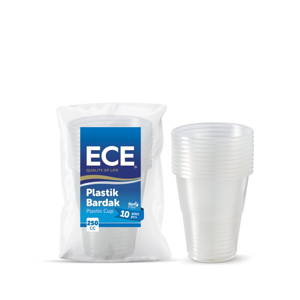 ECE PLASTİK BARDAK ŞEFFAF 250cc 2,5 10'lu (x30) PL:70