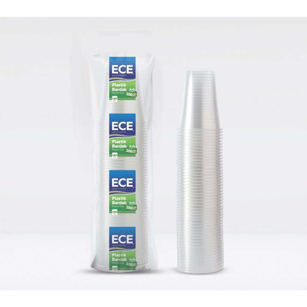 ECE PLASTİK BARDAK ŞEFFAF 180cc 1,4gr 100'lü (x30) PL:25
