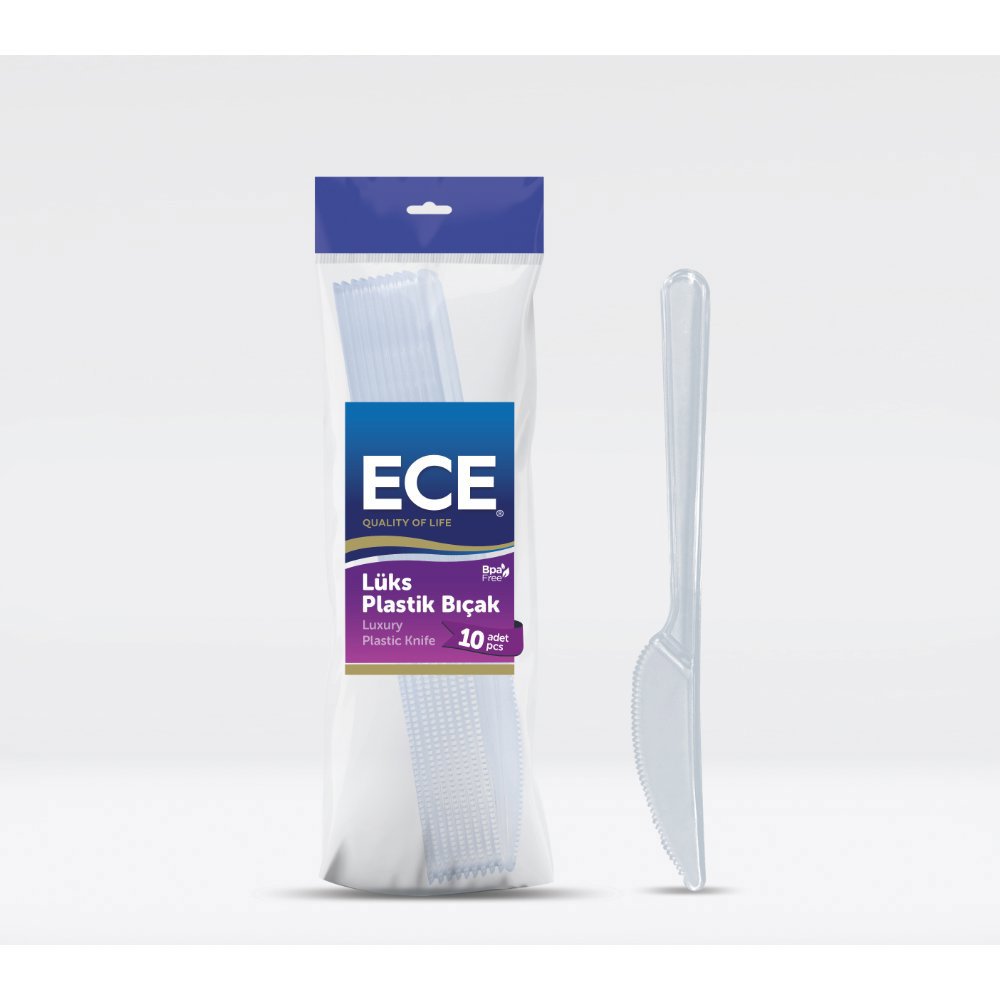 ECE PLASTİK BIÇAK BEYAZ Lüx 10'lu (x24) PL:330