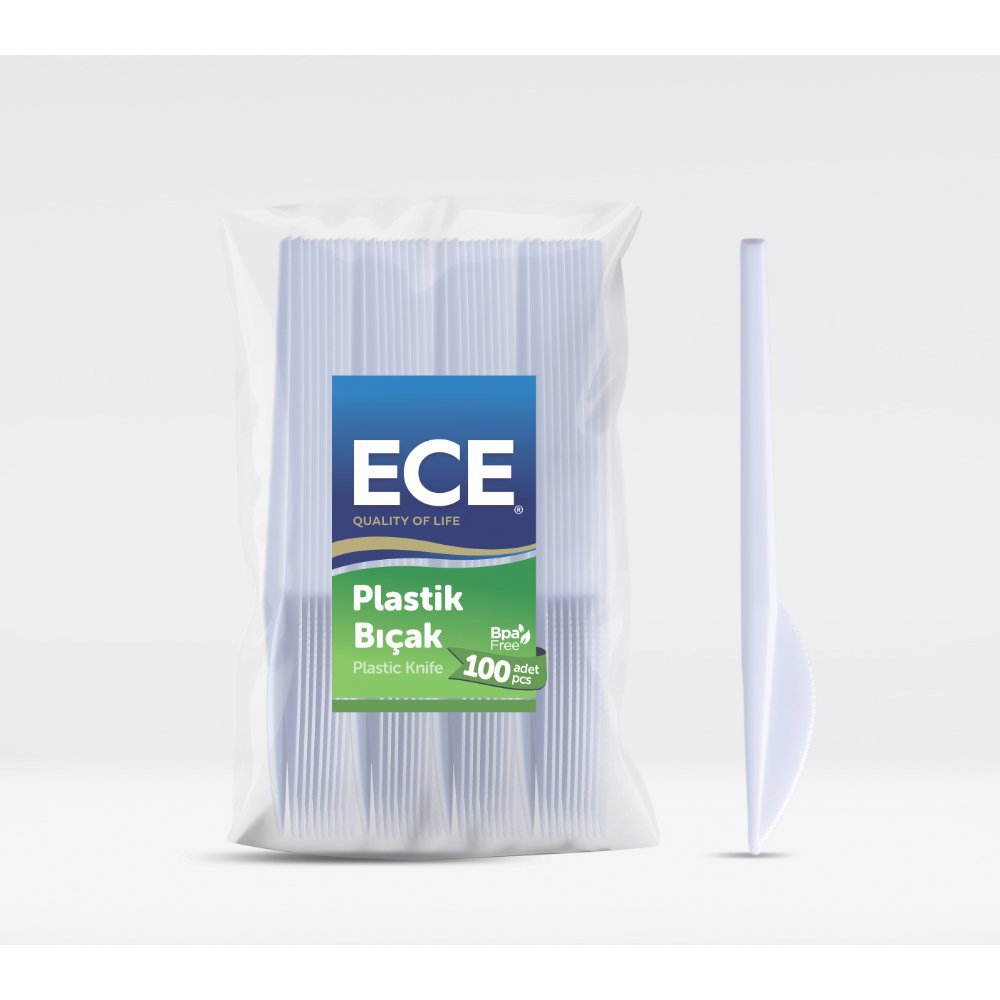 ECE PLASTİK BIÇAK BEYAZ Eko 100'lü (x30) PL:80