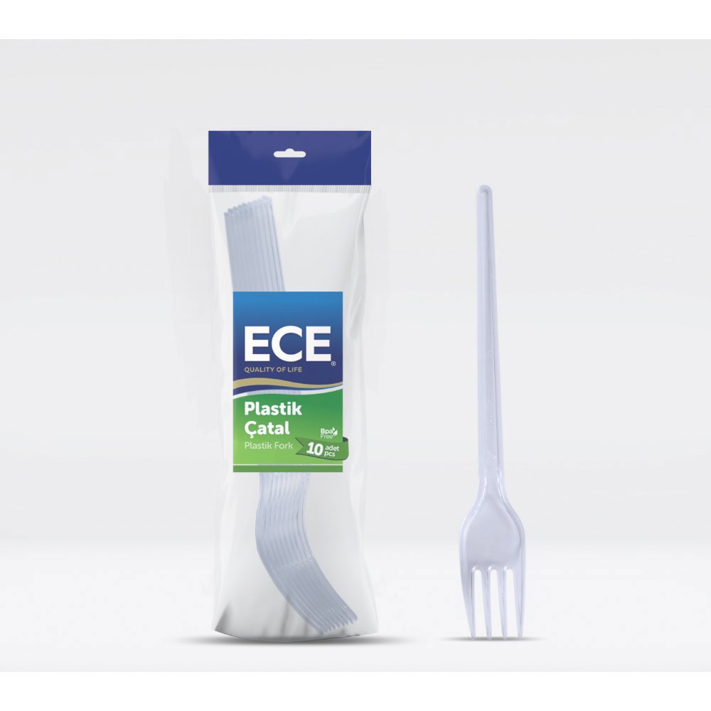 ECE PLASTİK ÇATAL BEYAZ Eko 10'lu (x80) PL:105