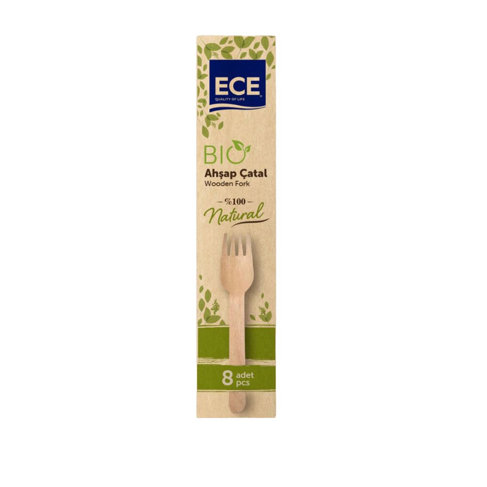 ECE BİO ÇATAL AHŞAP 8'li (x18) PL:40