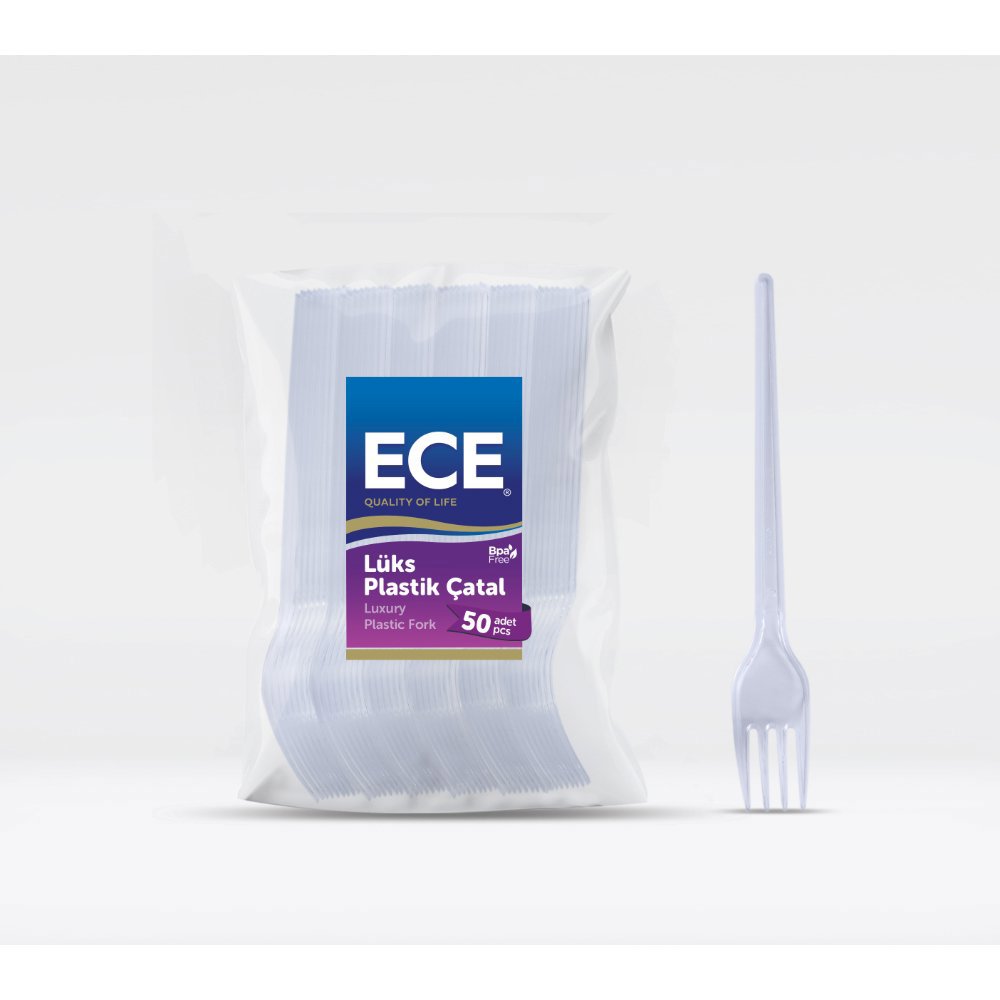 ECE PLASTİK ÇATAL BEYAZ Lüx 50'li (x20) PL:84