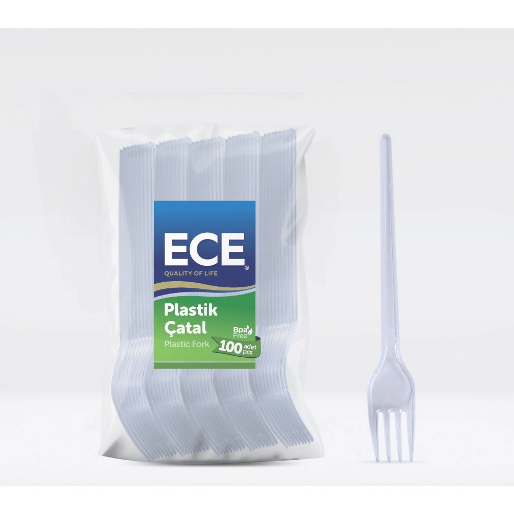 ECE PLASTİK ÇATAL BEYAZ Eko 100'lü (x20) PL:96