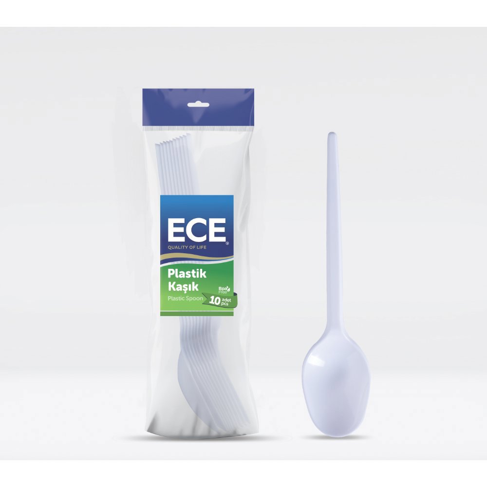 ECE PLASTİK KAŞIK BEYAZ Eko 10'lu (x80) PL:105