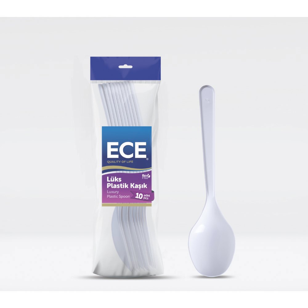 ECE PLASTİK KAŞIK BEYAZ Lüx 10'lu (x50) PL:105