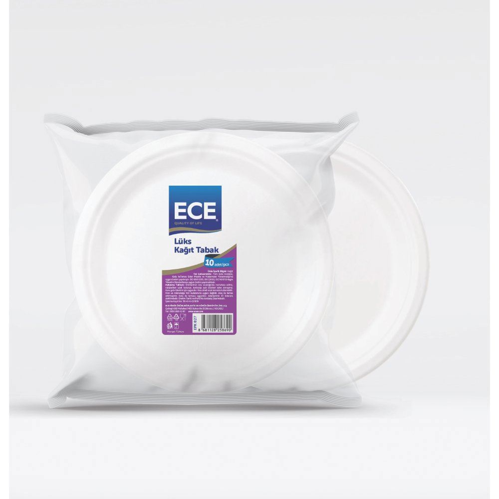 ECE KAĞIT TABAK 22,5cm 10'lu (x40) PL:56