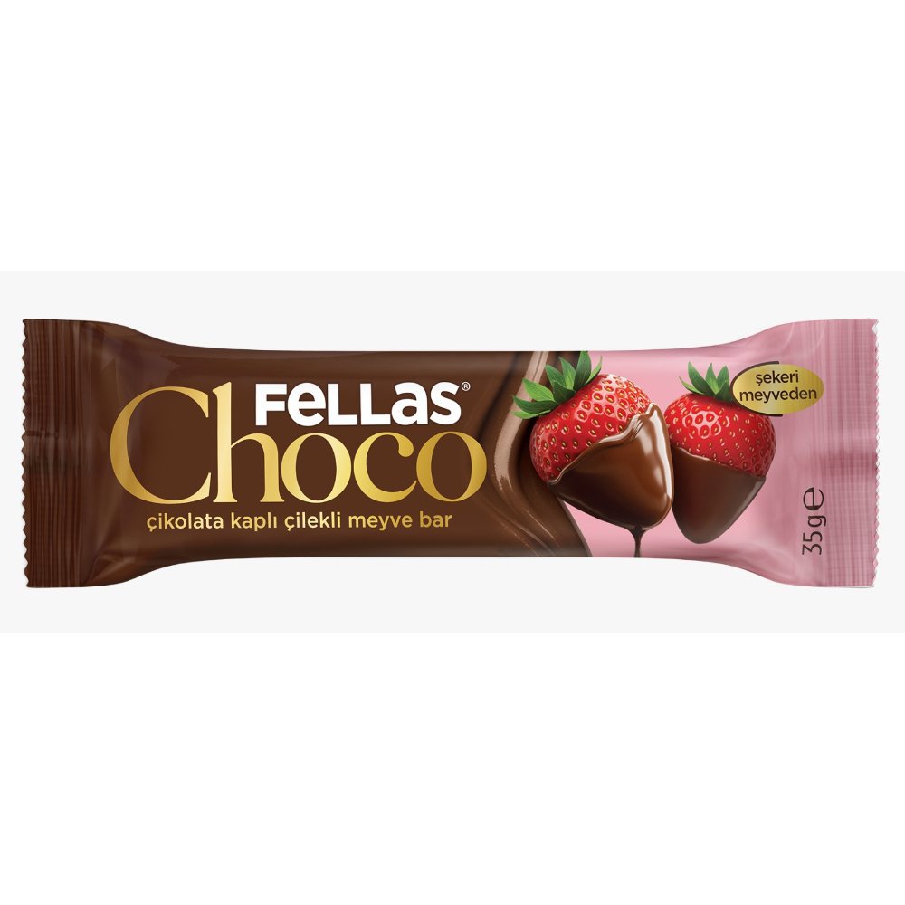 Fellas Çikolata Kaplı Meyve Bar Çilekli 35gr