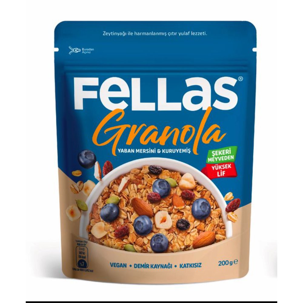 Fellas Granola Yaban Mersini & Kuruyemiş 200gr
