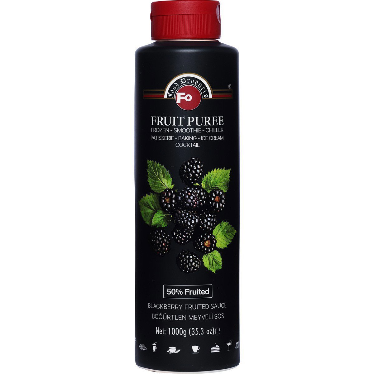 Fo Meyveli Sos 1kg Böğürtlen (%60 Böğürtlen)