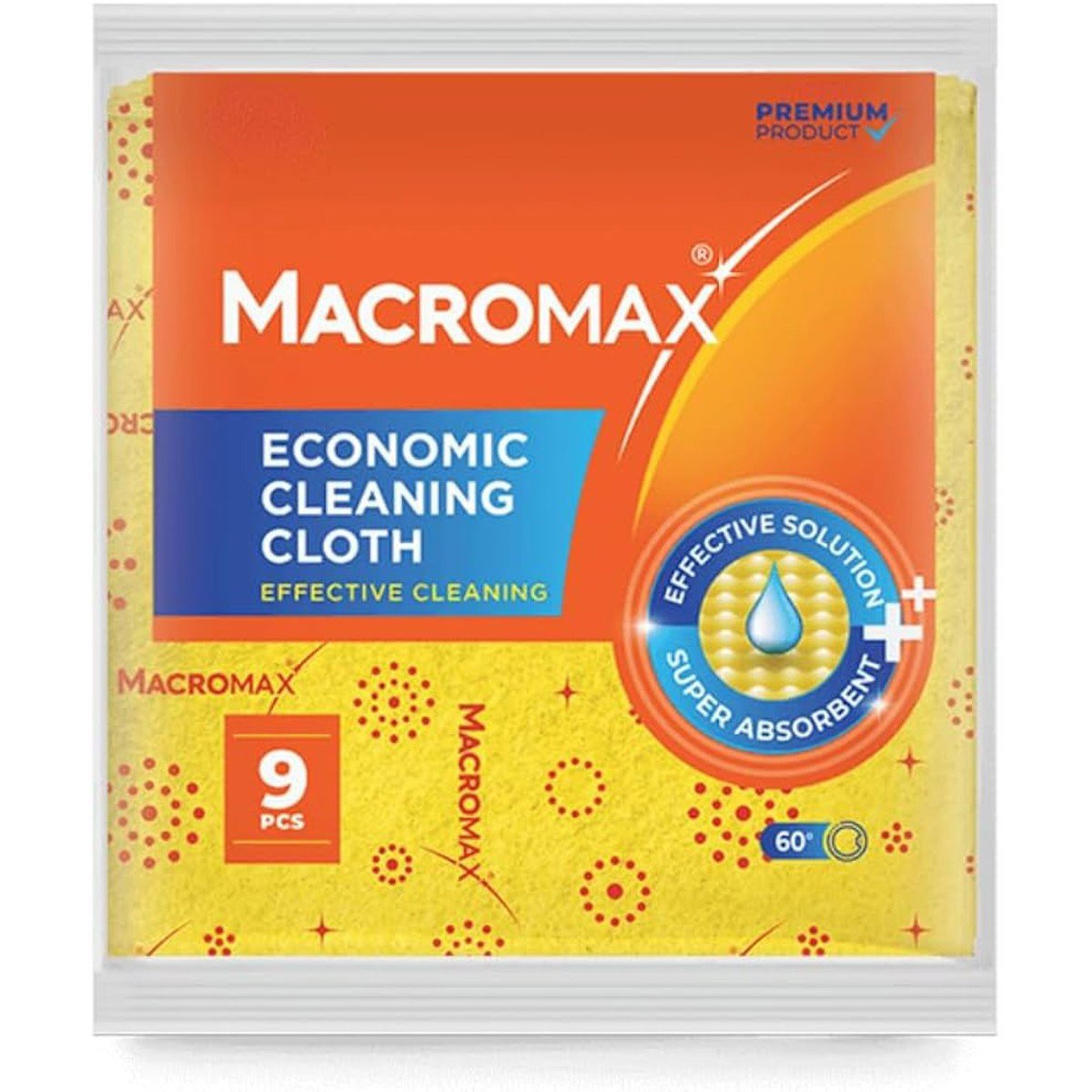 Macro Max Temizlik Bezi Sarı Eko 9'lu