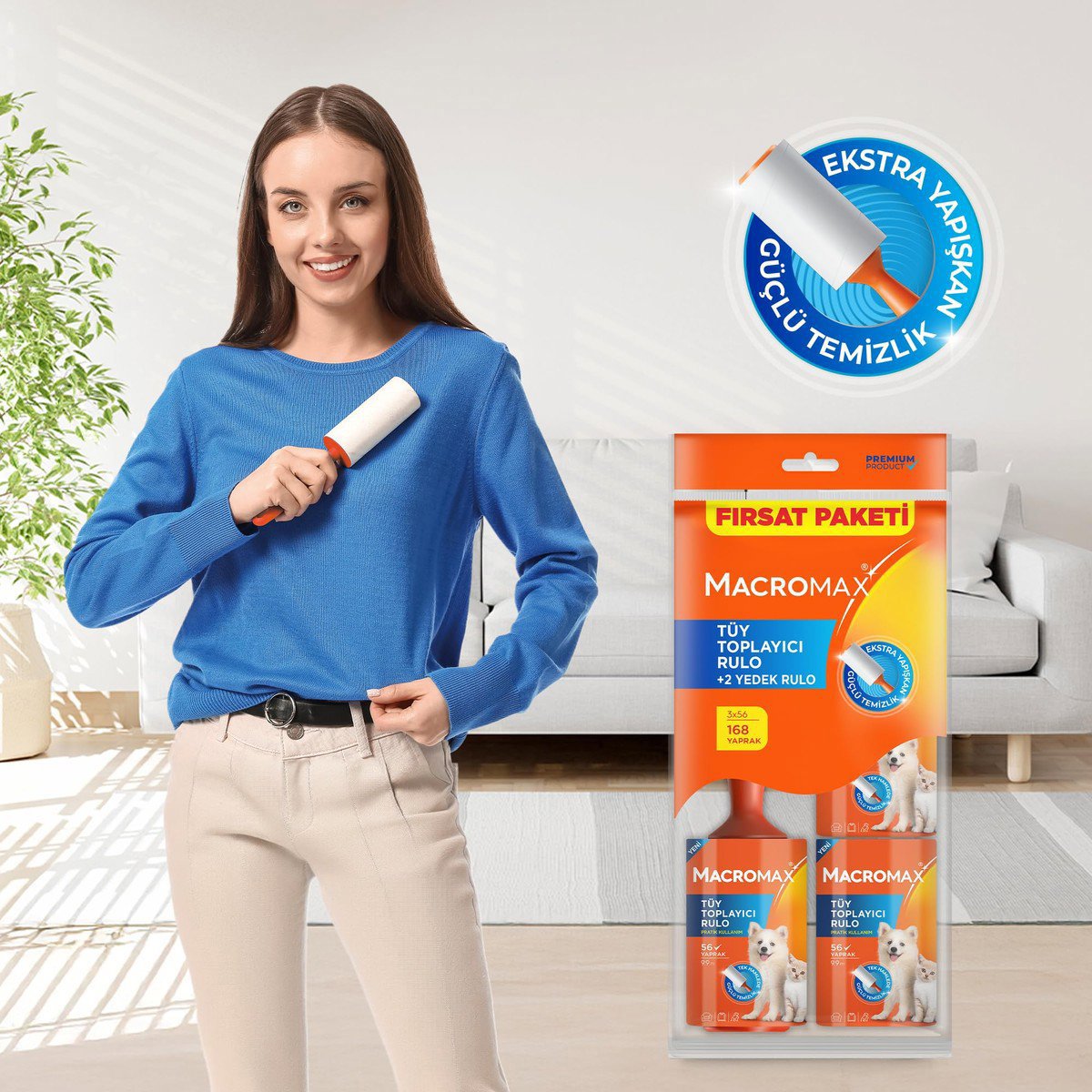 Macro Max Master Tüy Toplar Saplı Rulo 30'lu