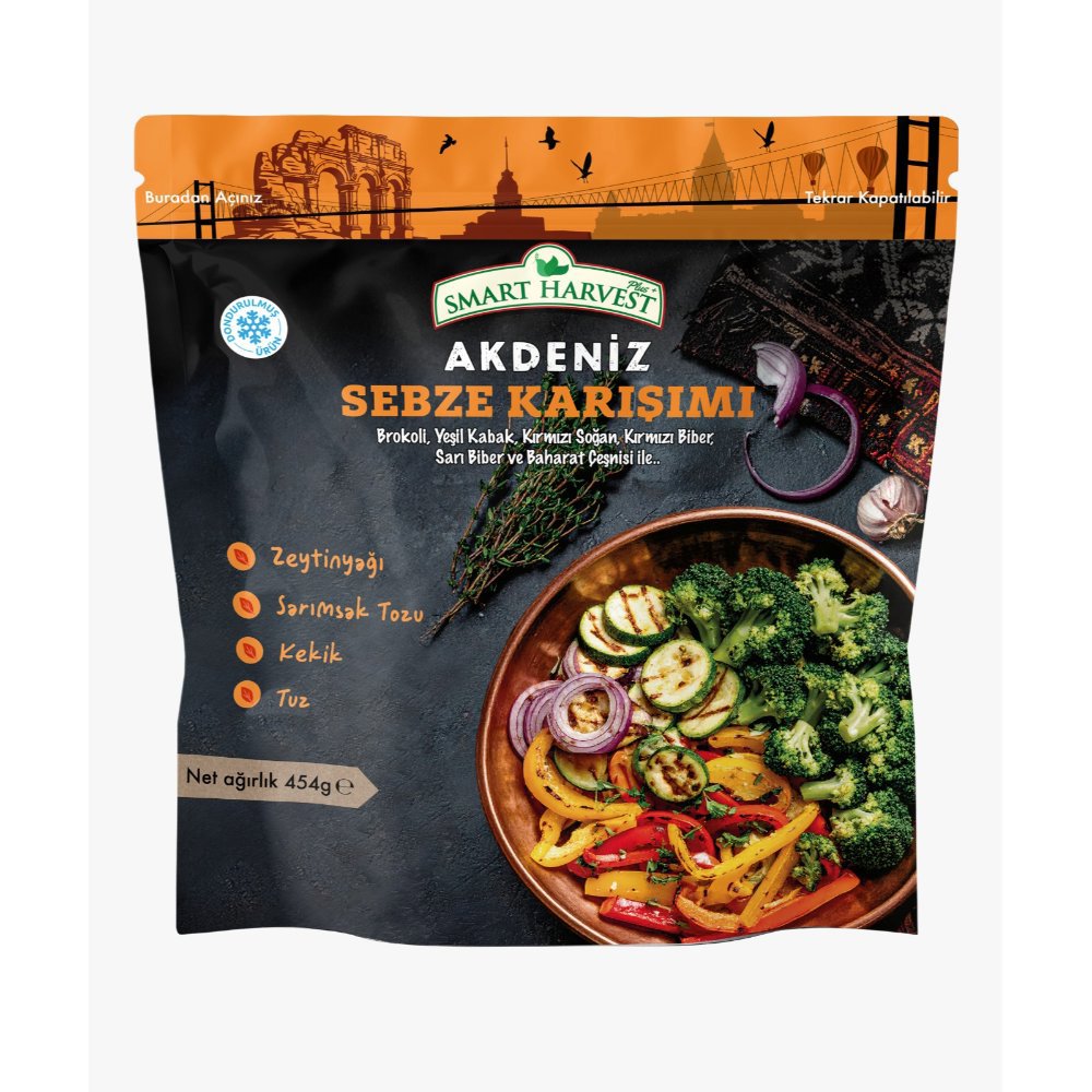 SMART HARVEST DONUK IZGARA SEBZE MİX - GRİLL AKDENİZ 454 gr (x10)